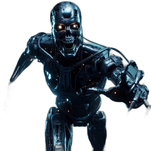 robot, concept art, 3d render, cyberpunk transparent PNG cut-out