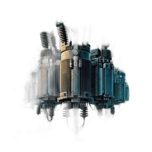 building, robot, concept art, 3d render transparent PNG cut-out