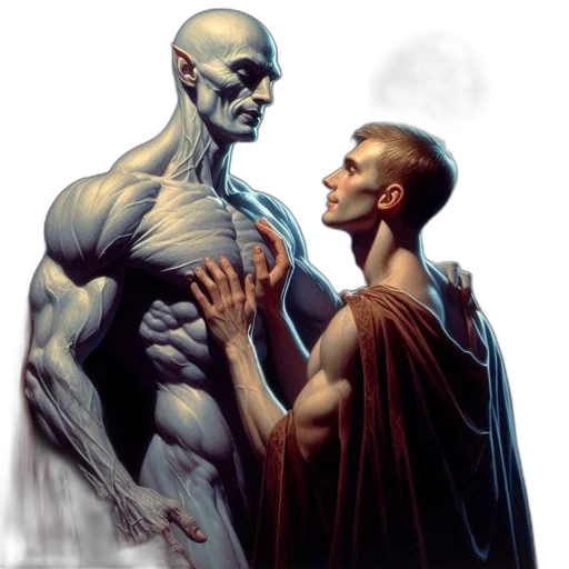 comic book art, concept art, fantasy art, two transparent PNG cut-out
