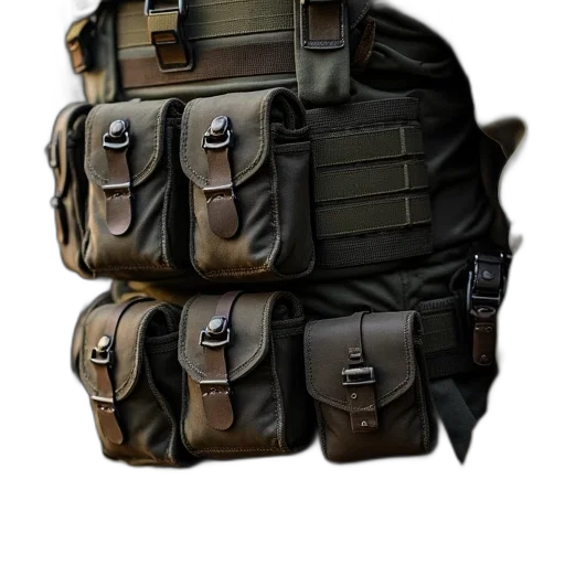 jacket, weapon, 3d render, concept art transparent PNG cut-out
