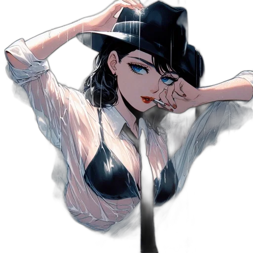 hat, umbrella, staff, dress transparent PNG cut-out