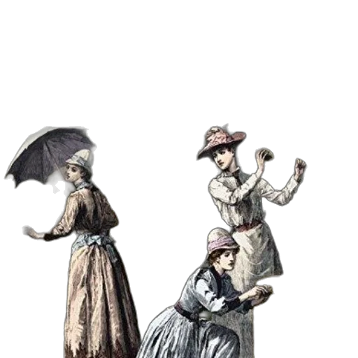 umbrella, dress, staff, hat transparent PNG cut-out