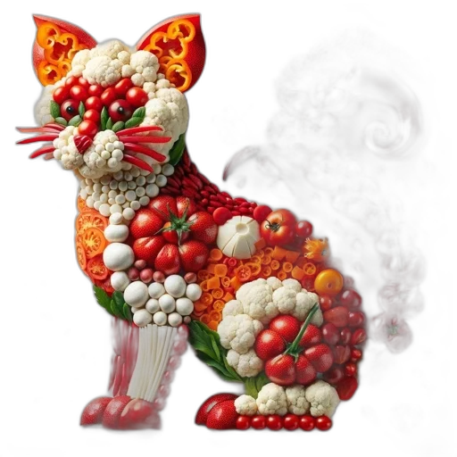 dragon, food, staff, photorealistic transparent PNG cut-out