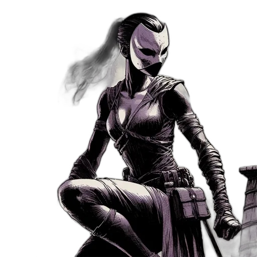 mask, comic book art, concept art, fantasy art transparent PNG cut-out