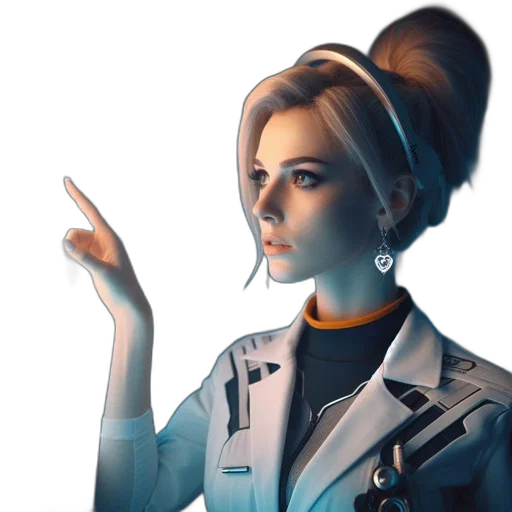 staff, robot, jacket, face transparent PNG cut-out