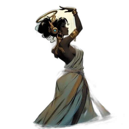 dress, crown, staff, concept art transparent PNG cut-out