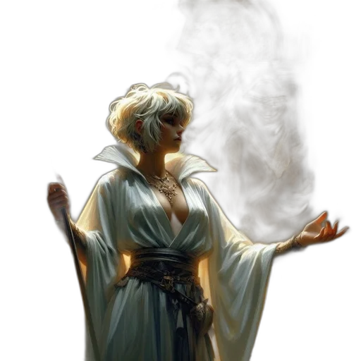 dress, staff, concept art, fantasy art transparent PNG cut-out