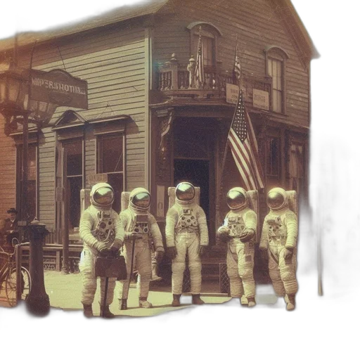 concept art, 3d render, outer space, city street transparent PNG cut-out