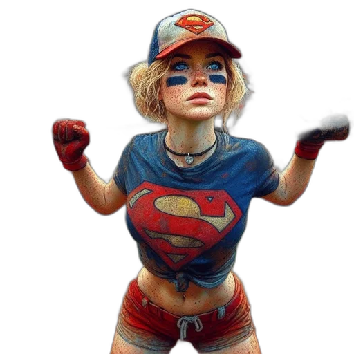 face, mask, comic book art, 3d render transparent PNG cut-out