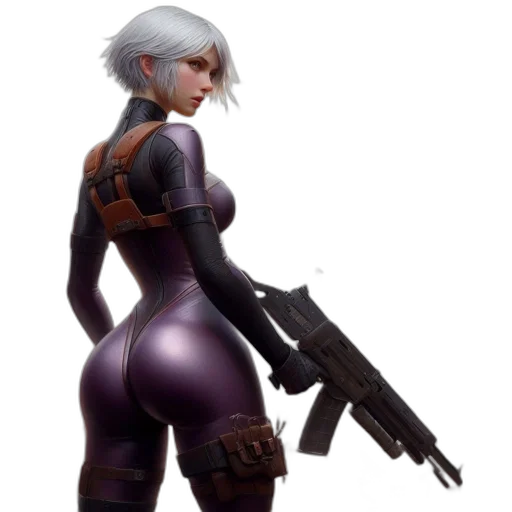 weapon, robot, jacket, staff transparent PNG cut-out