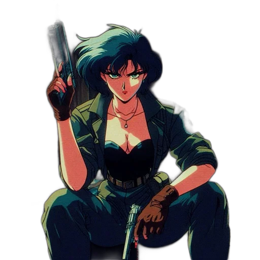 weapon, jacket, staff, cyberpunk transparent PNG cut-out