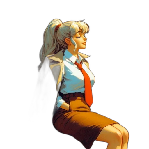 jacket, dress, staff, face transparent PNG cut-out
