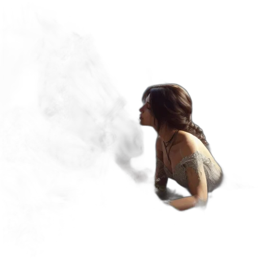dress, face, staff, creature transparent PNG cut-out