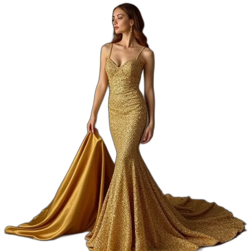 dress, jewelry, golden, earth tones transparent PNG cut-out