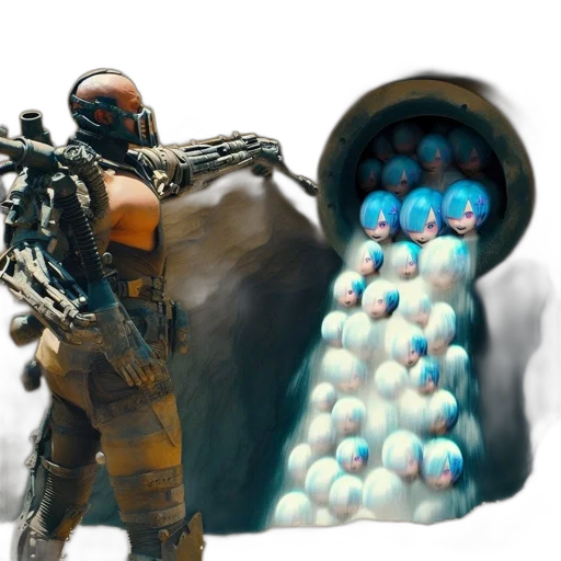 weapon, robot, bottle, concept art transparent PNG cut-out