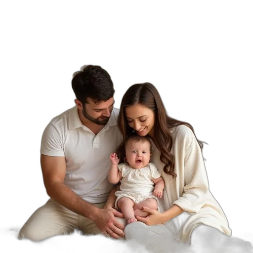 photorealistic, family, baby, photographers transparent PNG cut-out