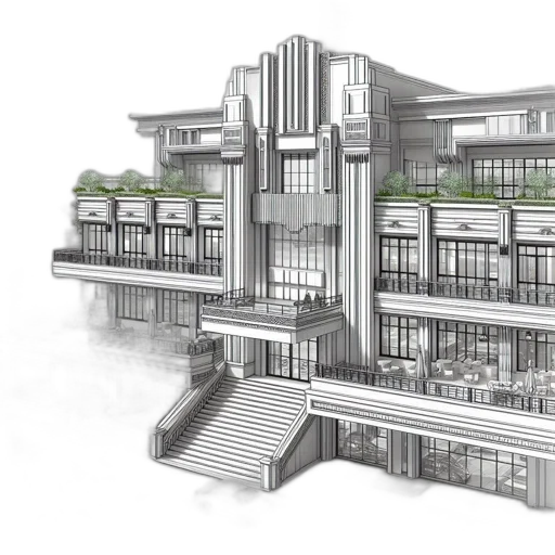 building, 3d render, concept art, photorealistic transparent PNG cut-out