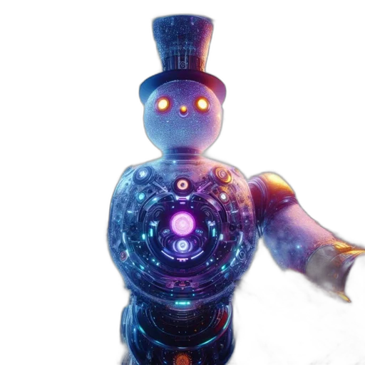 robot, staff, bottle, 3d render transparent PNG cut-out