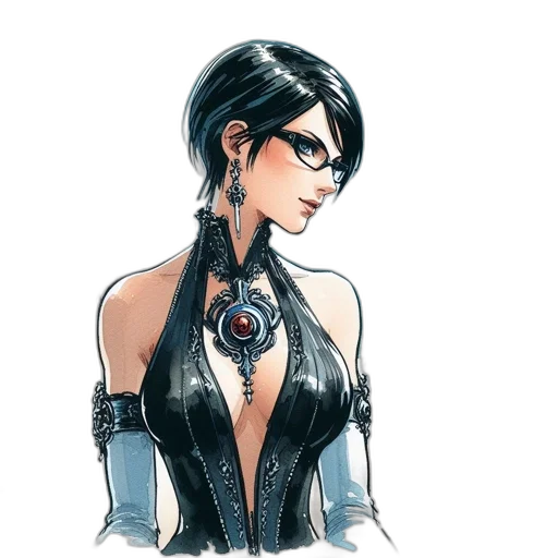 dress, staff, jewelry, concept art transparent PNG cut-out