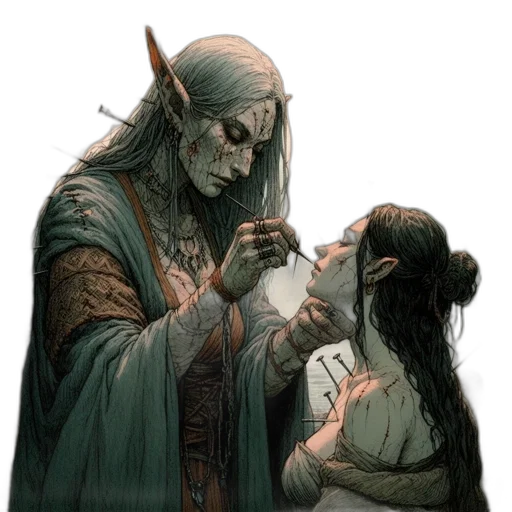 concept art, fantasy art, comic book art, elven transparent PNG cut-out
