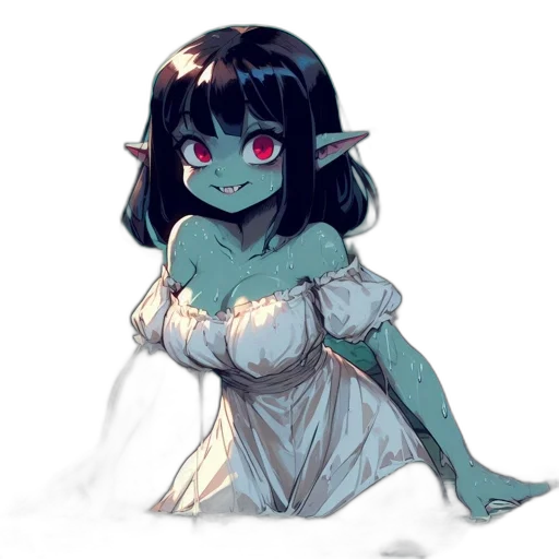 dress, creature, dragon, staff transparent PNG cut-out