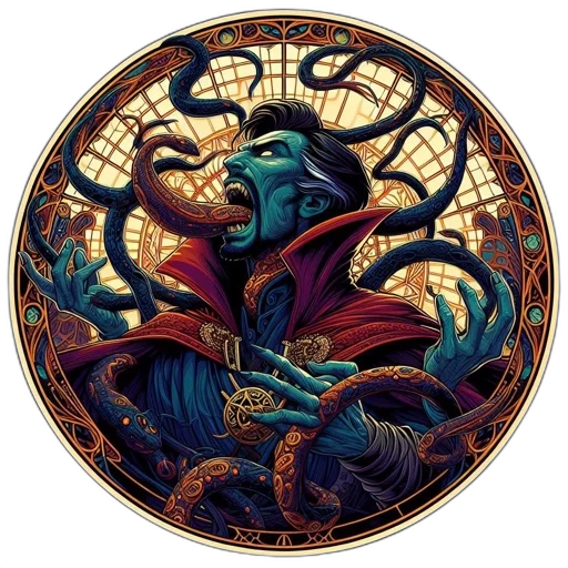 dragon, staff, mask, fantasy art transparent PNG cut-out
