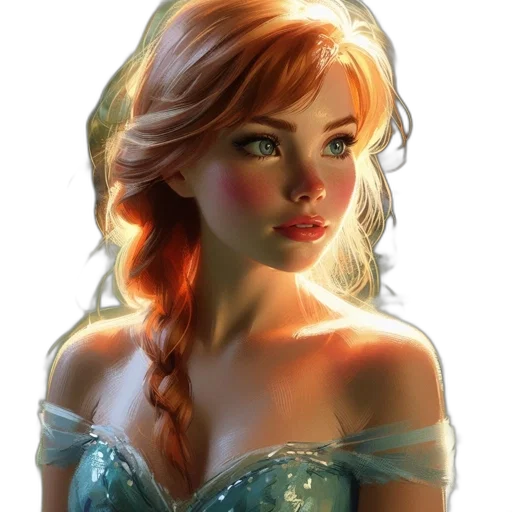 dress, crown, face, fantasy art transparent PNG cut-out