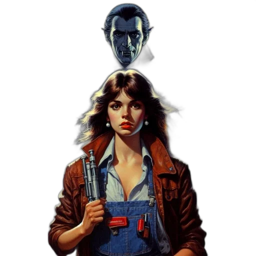 robot, jacket, staff, concept art transparent PNG cut-out