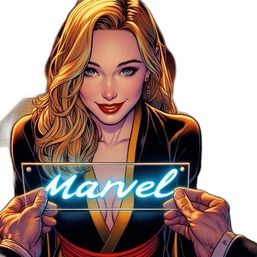 comic book art, concept art, neon lights, woman transparent PNG cut-out