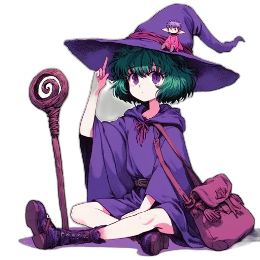 hat, staff, weapon, dress transparent PNG cut-out