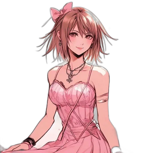 dress, staff, anime, concept art transparent PNG cut-out