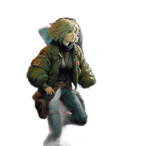 jacket, concept art, comic book art, watercolor transparent PNG cut-out