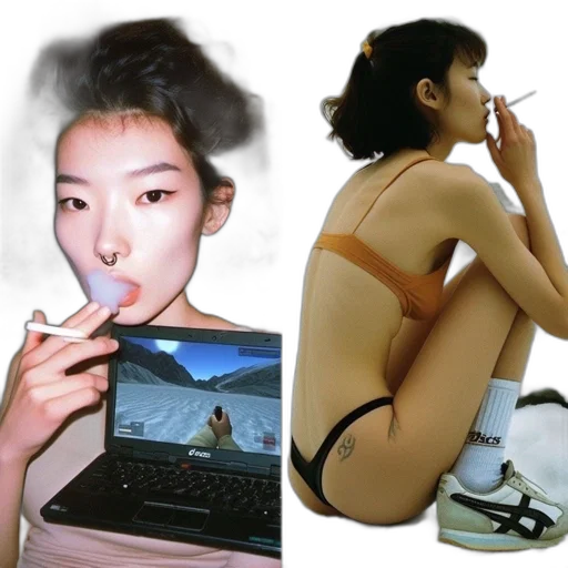 photorealistic, oil painting, vaporwave, concept art transparent PNG cut-out