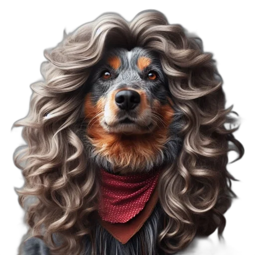 hair, animal, face, photorealistic transparent PNG cut-out