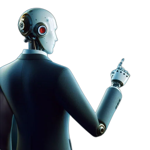 robot, concept art, cyberpunk, 3d render transparent PNG cut-out