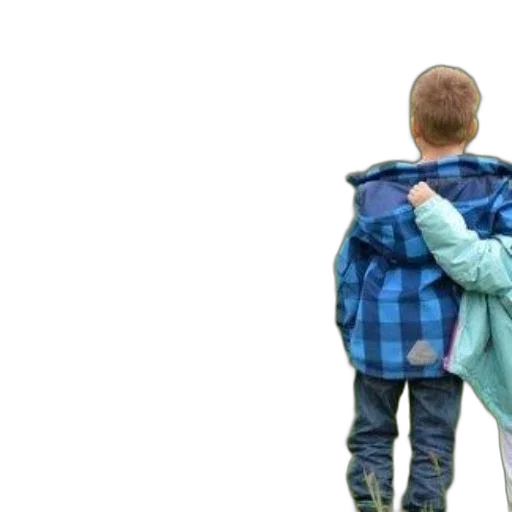 jacket, 3d render, two, children transparent PNG cut-out