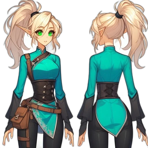 jacket, dress, staff, concept art transparent PNG cut-out