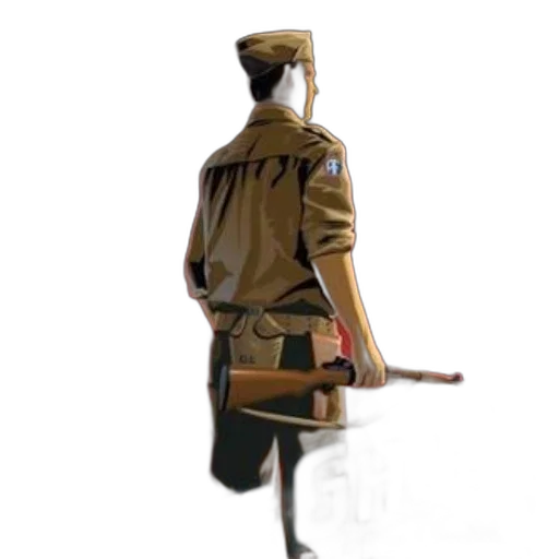 staff, jacket, weapon, hat transparent PNG cut-out