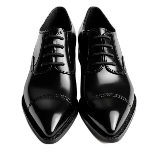 shoes, photorealistic, monochrome, black transparent PNG cut-out