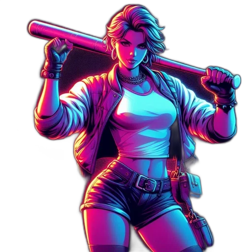 weapon, jacket, staff, comic book art transparent PNG cut-out