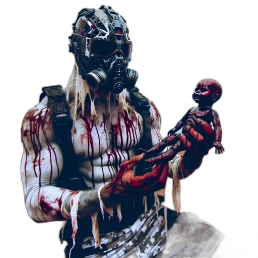 creature, mask, robot, staff transparent PNG cut-out