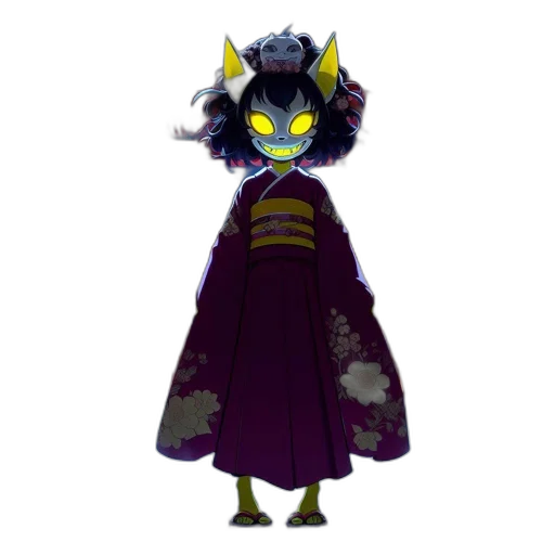 staff, creature, mask, dress transparent PNG cut-out