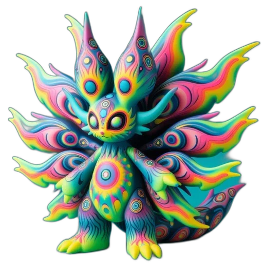 dragon, creature, mask, staff transparent PNG cut-out