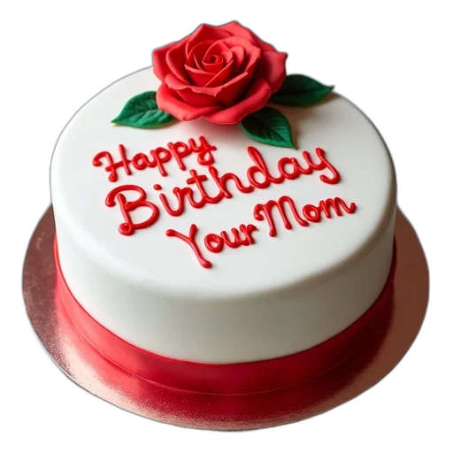 white, cake, red, rose transparent PNG cut-out