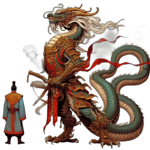 dragon, staff, concept art, fantasy art transparent PNG cut-out