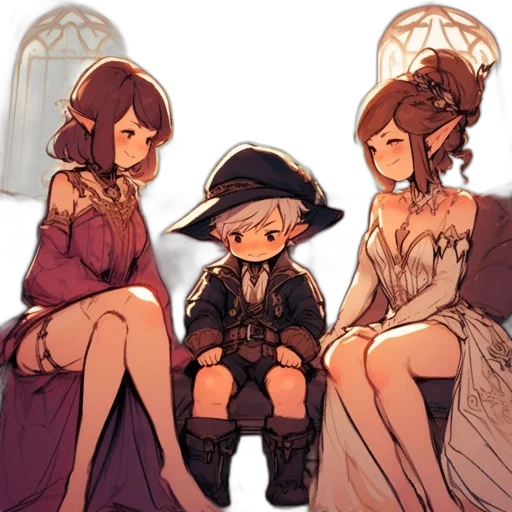 dress, hat, crown, staff transparent PNG cut-out