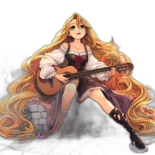 dress, anime, fantasy art, pixel art transparent PNG cut-out