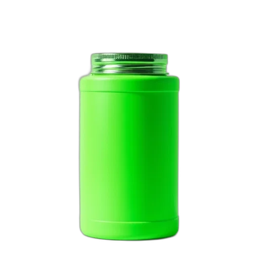 bottle, 3d render, green, neon transparent PNG cut-out