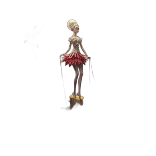 dress, staff, creature, hair transparent PNG cut-out