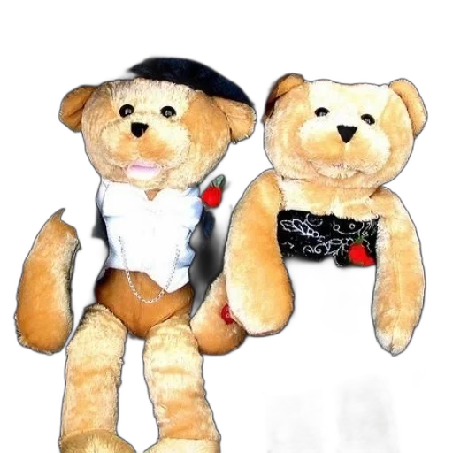 3d render, photorealistic, two, teddy transparent PNG cut-out